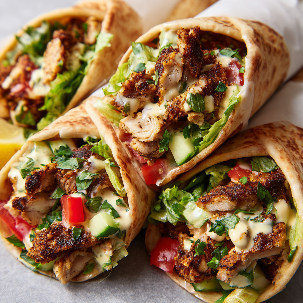 Authentic Mediterranean Chicken Shawarma Wraps Recipe