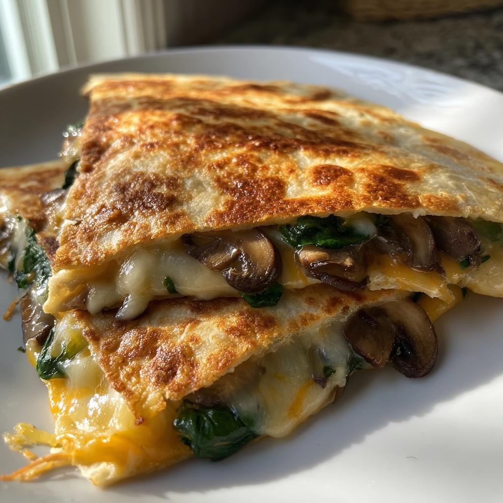 Baked Spinach Mushroom Quesadillas - detail 1