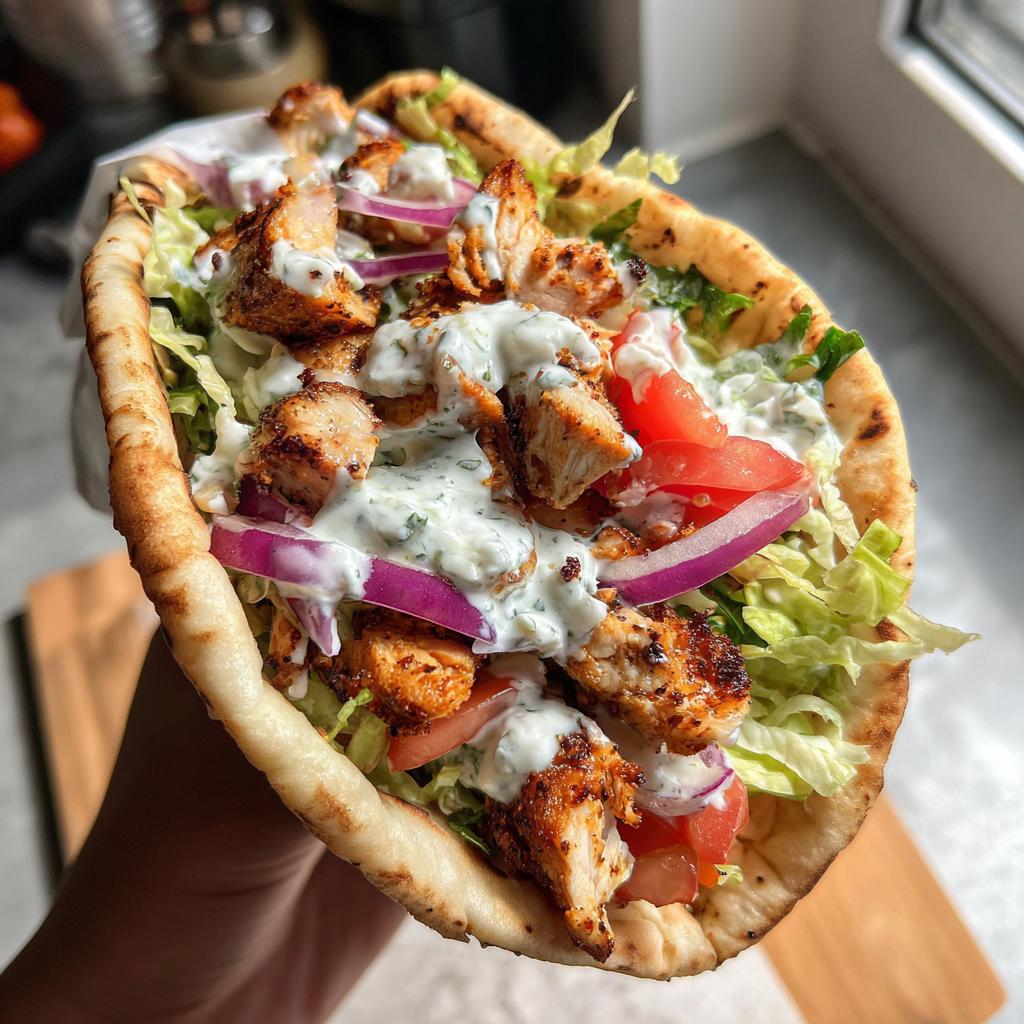 Chicken gyro with creamy feta tzatziki sauce - detail 1