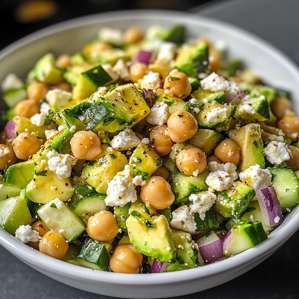 10-Minute Chickpea Feta Avocado Salad – Easy &amp; Irresistible