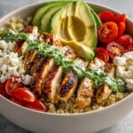 Chimichurri Grilled Chicken Bowl with Garlic Sauce