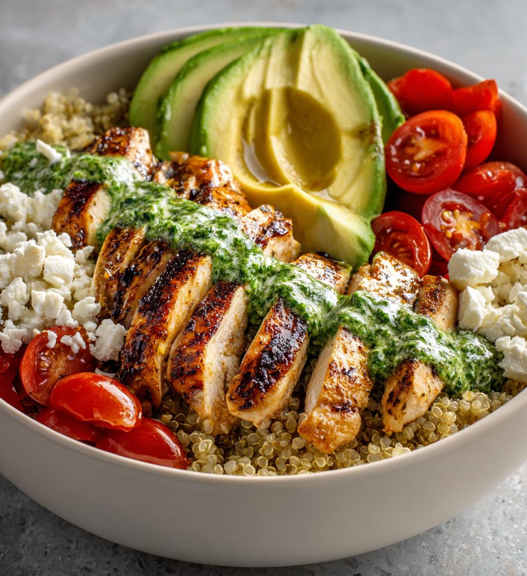 Chimichurri Grilled Chicken Bowl with Garlic Sauce