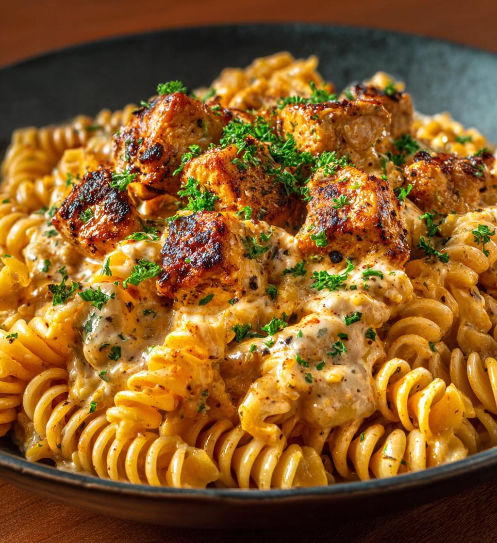 Creamy Cajun Chicken Rotini with Mozzarella Alfredo Sauce - detail 1