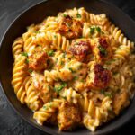 Creamy Cajun Chicken Rotini with Mozzarella Alfredo Sauce
