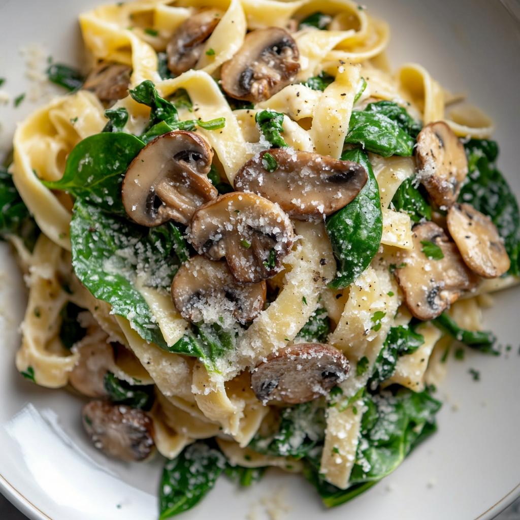 Creamy Mushroom Spinach Pasta