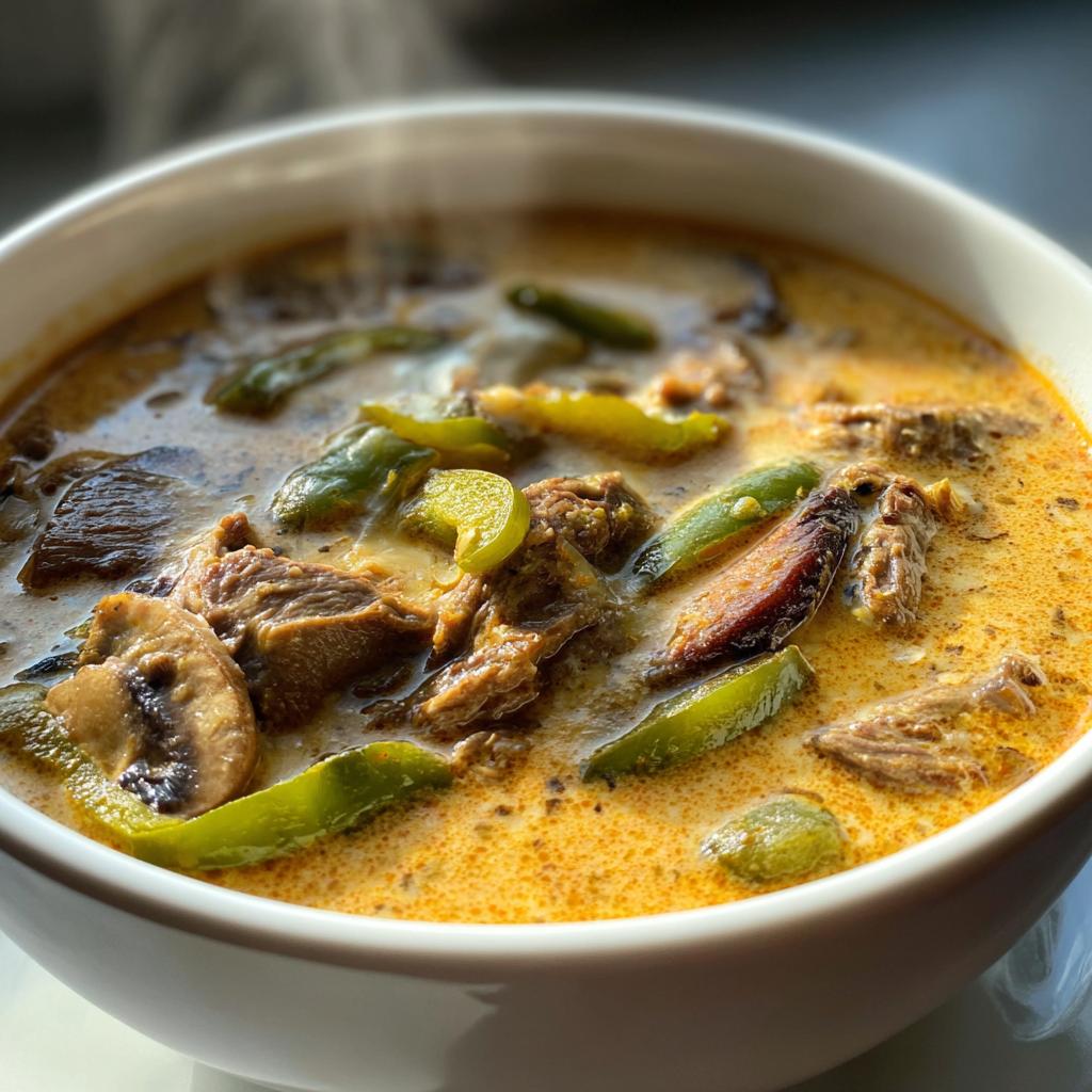 Creamy Philly Cheese Steak Soup in Just 40 Minutes – Irresistible!