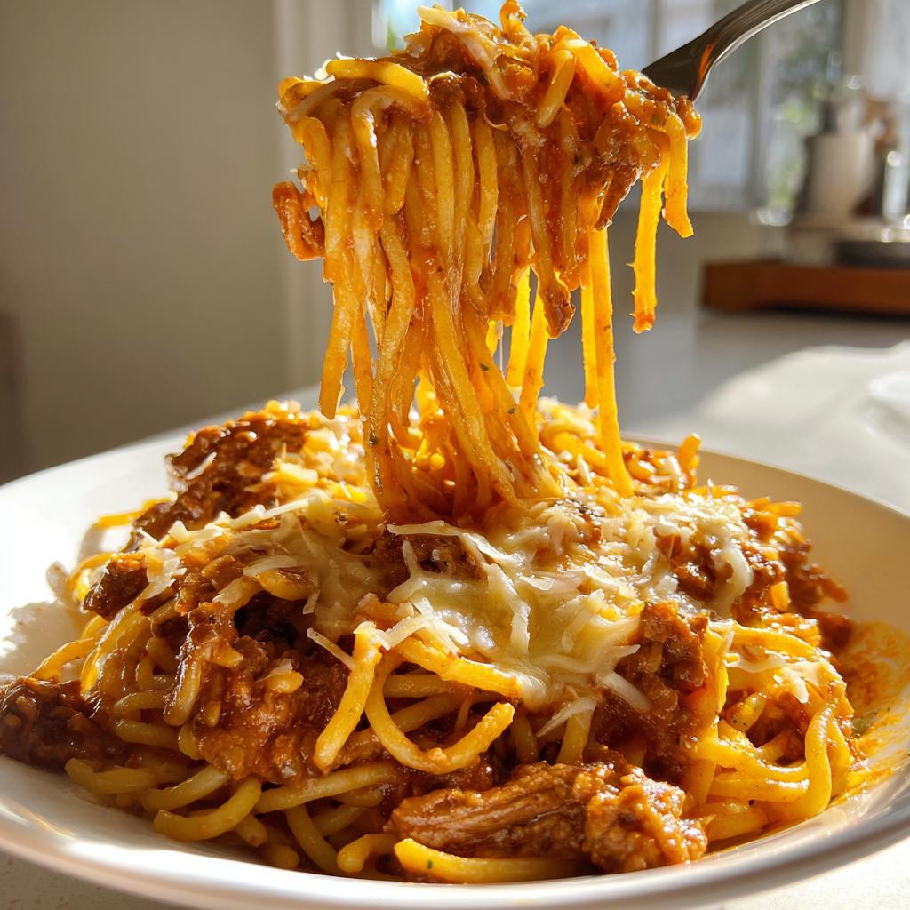 Creamy Velveeta Spaghetti with Italian Beef Marinara - detail 1