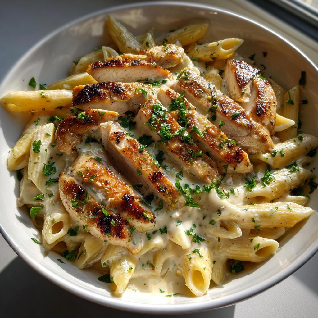 Creamy garlic chicken pasta