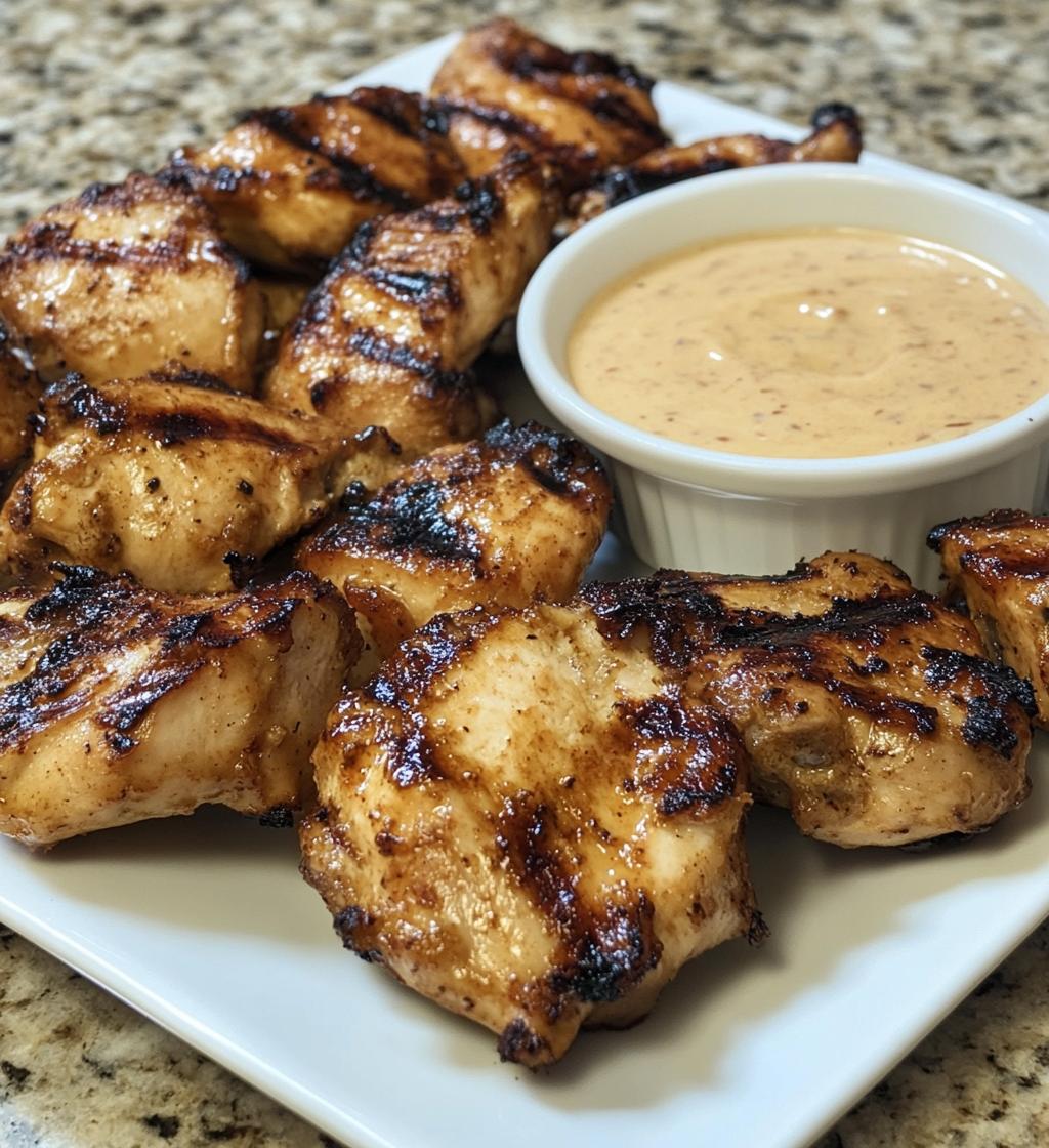Delicious Grilled Chicken Bites with Creamy Garlic Sauce - detail 1