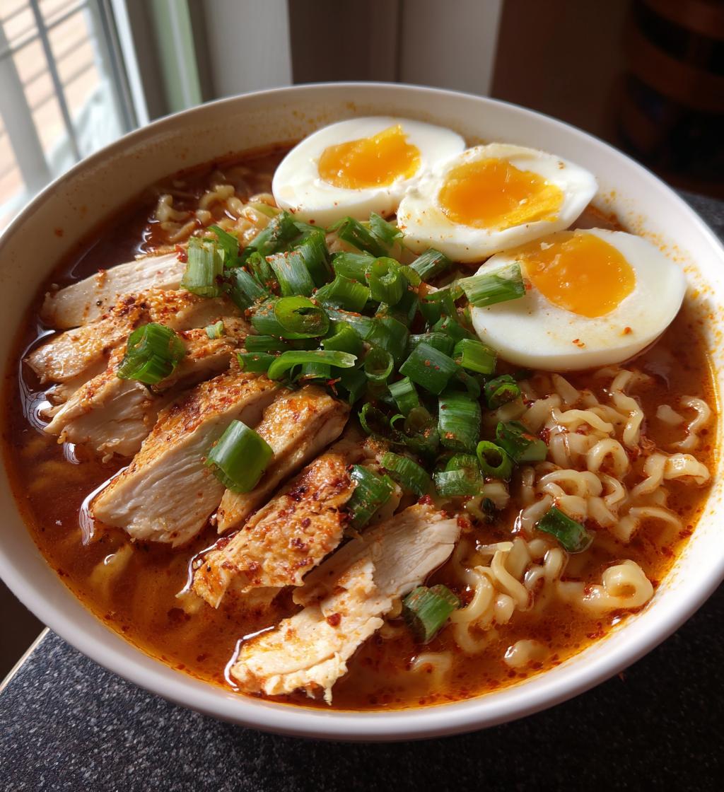 Fiery Chicken Ramen : Bold & Comforting