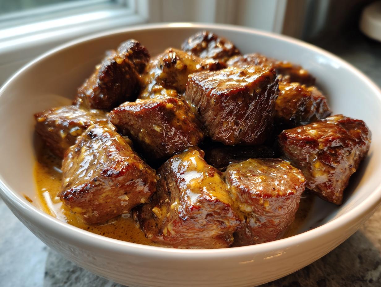Garlic Butter Steak Bites with Creamy Parmesan Sauce - detail 1