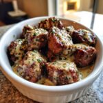 Garlic Butter Steak Bites with Creamy Parmesan Sauce