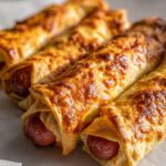 Gebackene Hot Dogs in Tortilla-Teig