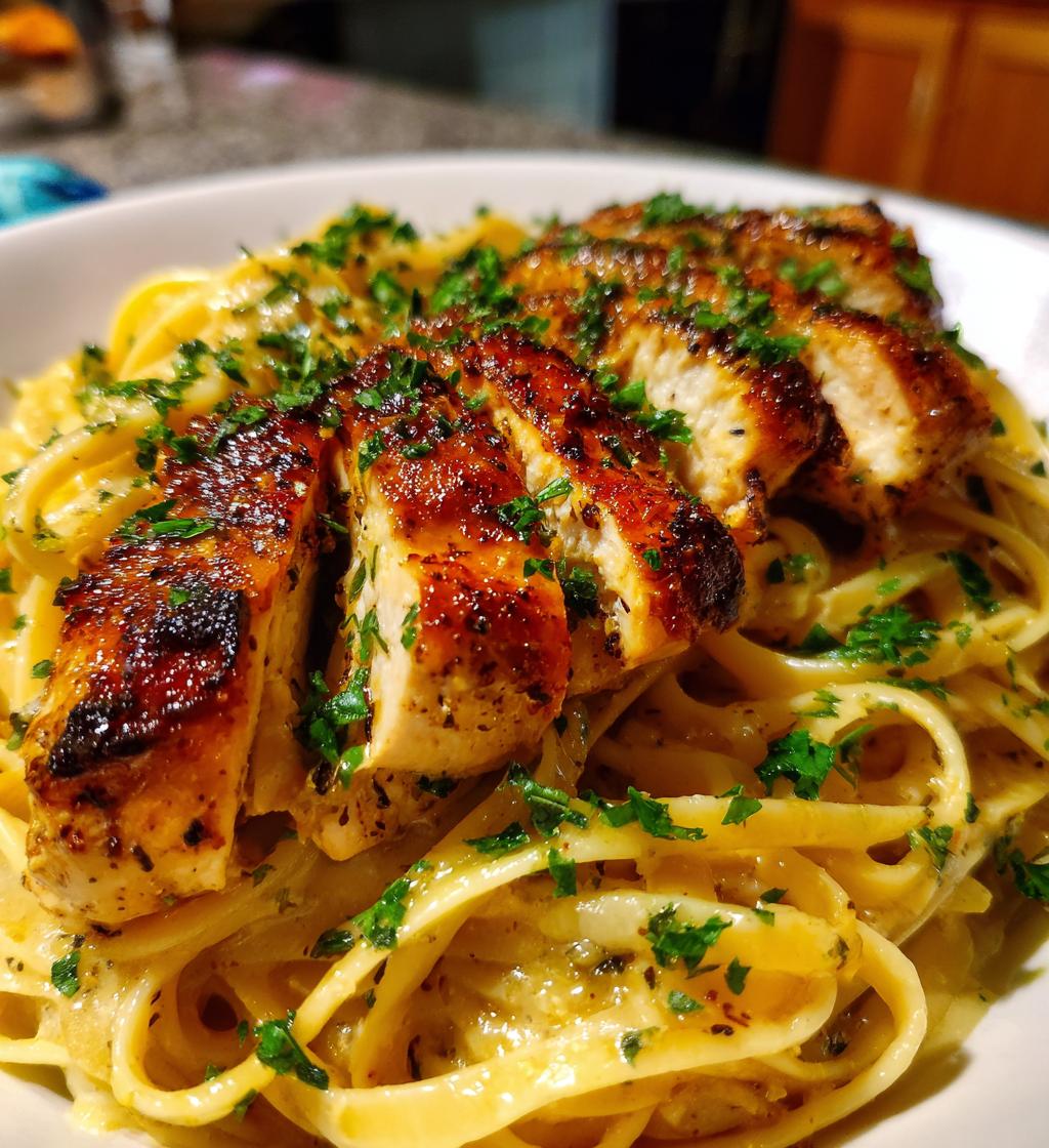 Golden Garlic Butter Chicken with Creamy Parmesan Linguine - detail 1