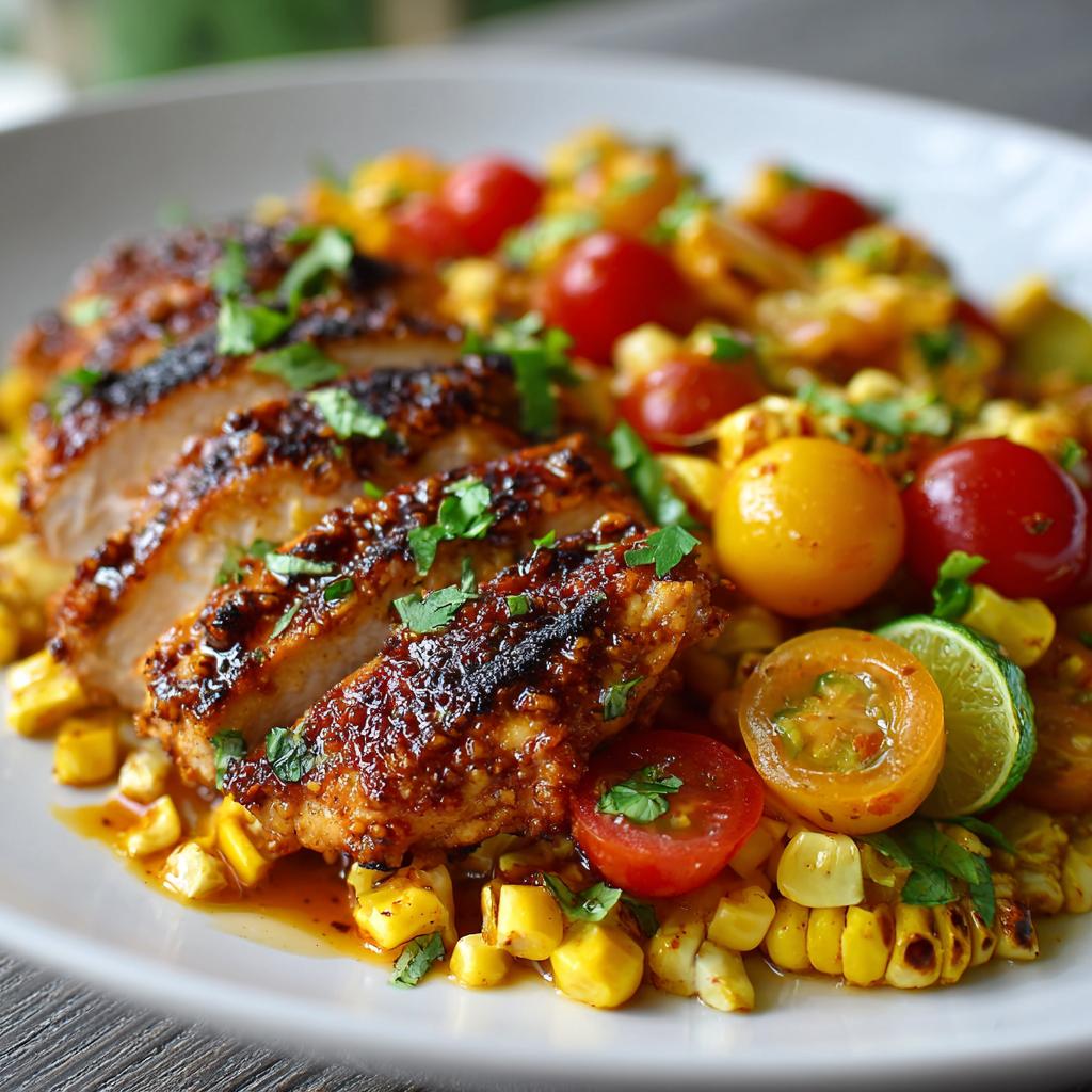 Grilled Hot Honey Chicken with Sweet Corn Salad - detail 1
