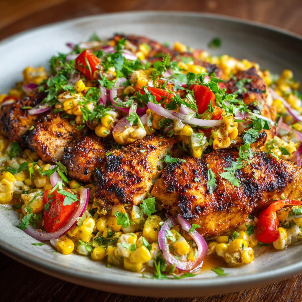 Grilled Hot Honey Chicken with Sweet Corn Salad