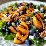 Grilled Peach Blueberry Salad