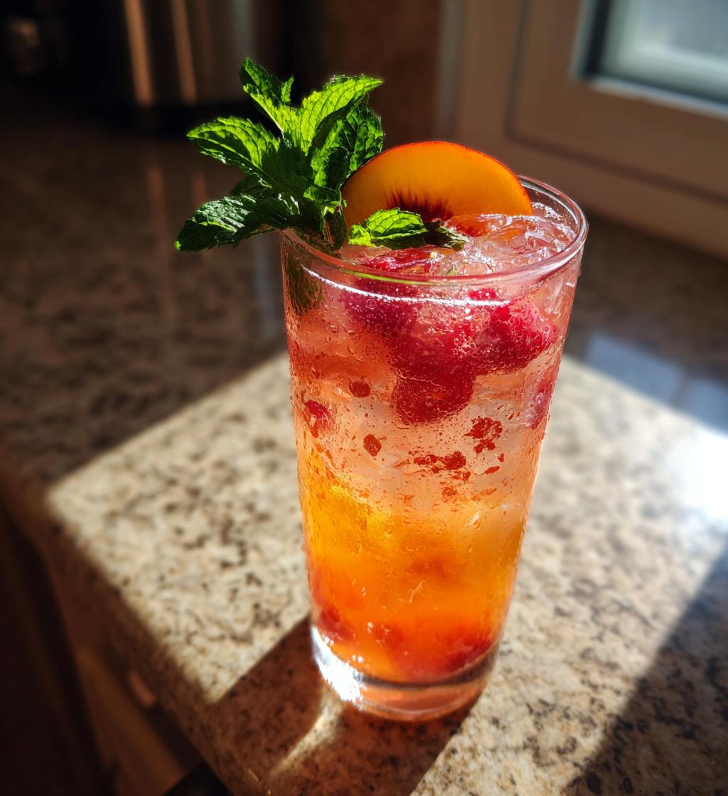 Homemade Raspberry Peach Lemonade - detail 1