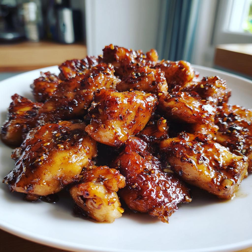 Honey and garlic chicken pieces