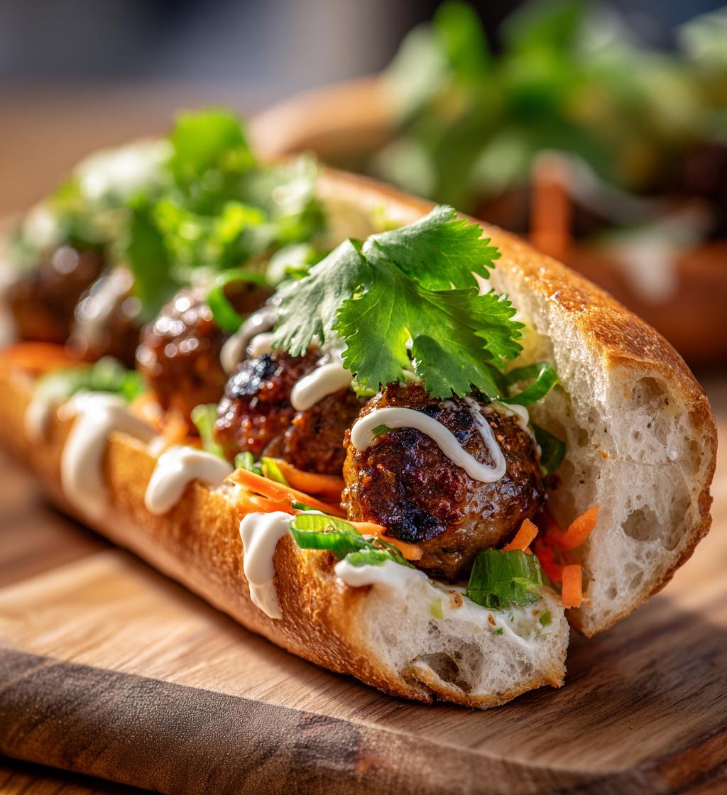 Korean BBQ Meatball Banh Mi - detail 1