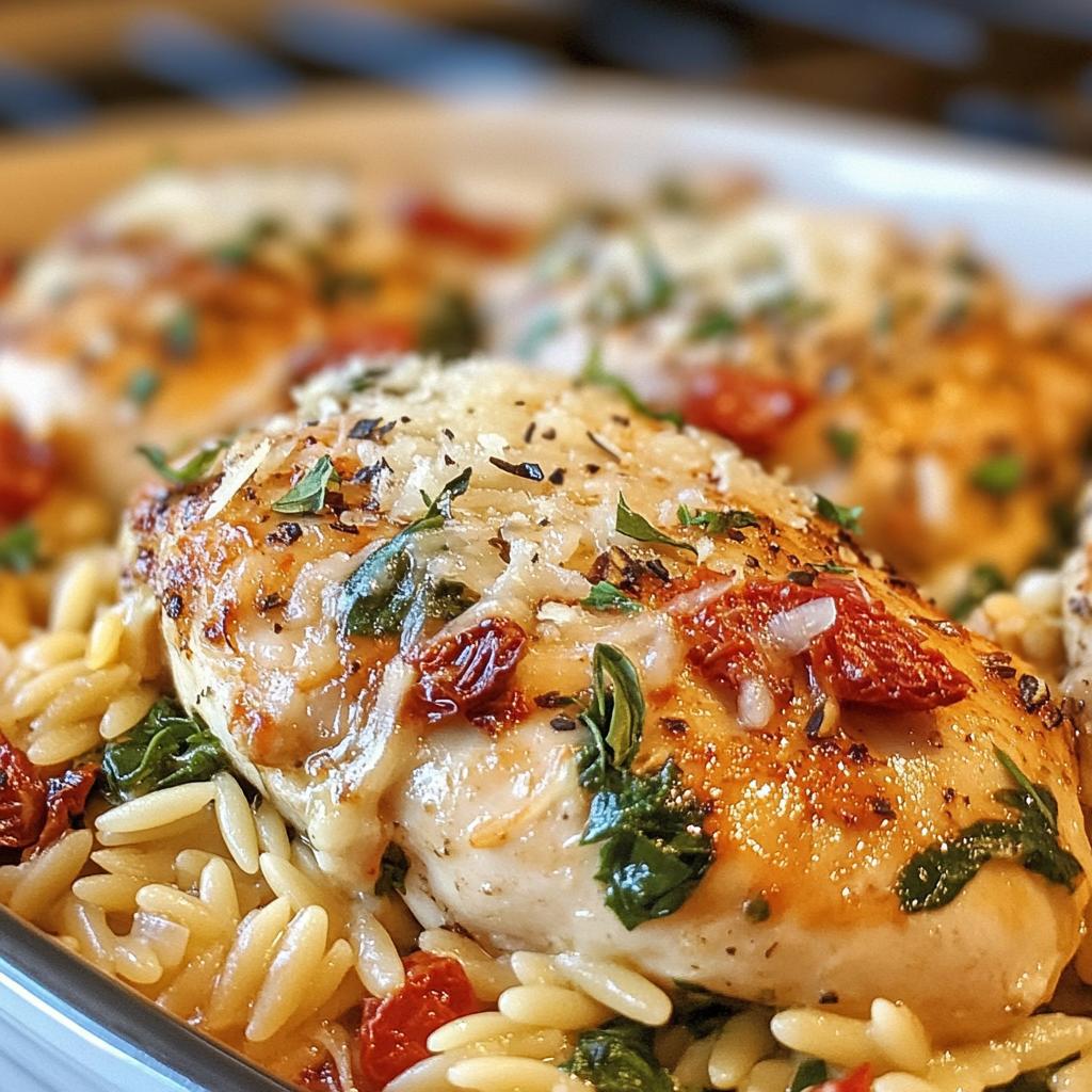 Orzo Tuscan Chicken Bake