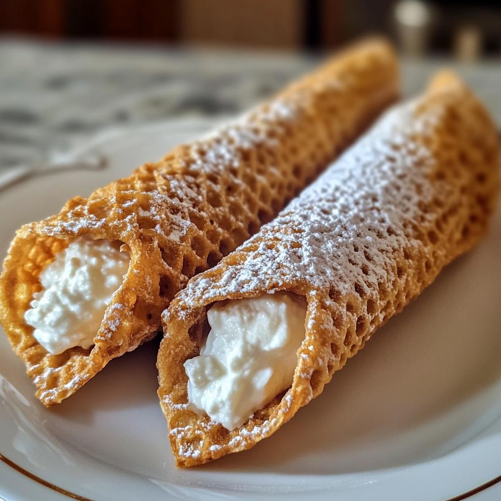 Pizzelle Cannoli with Ricotta Filling - detail 1