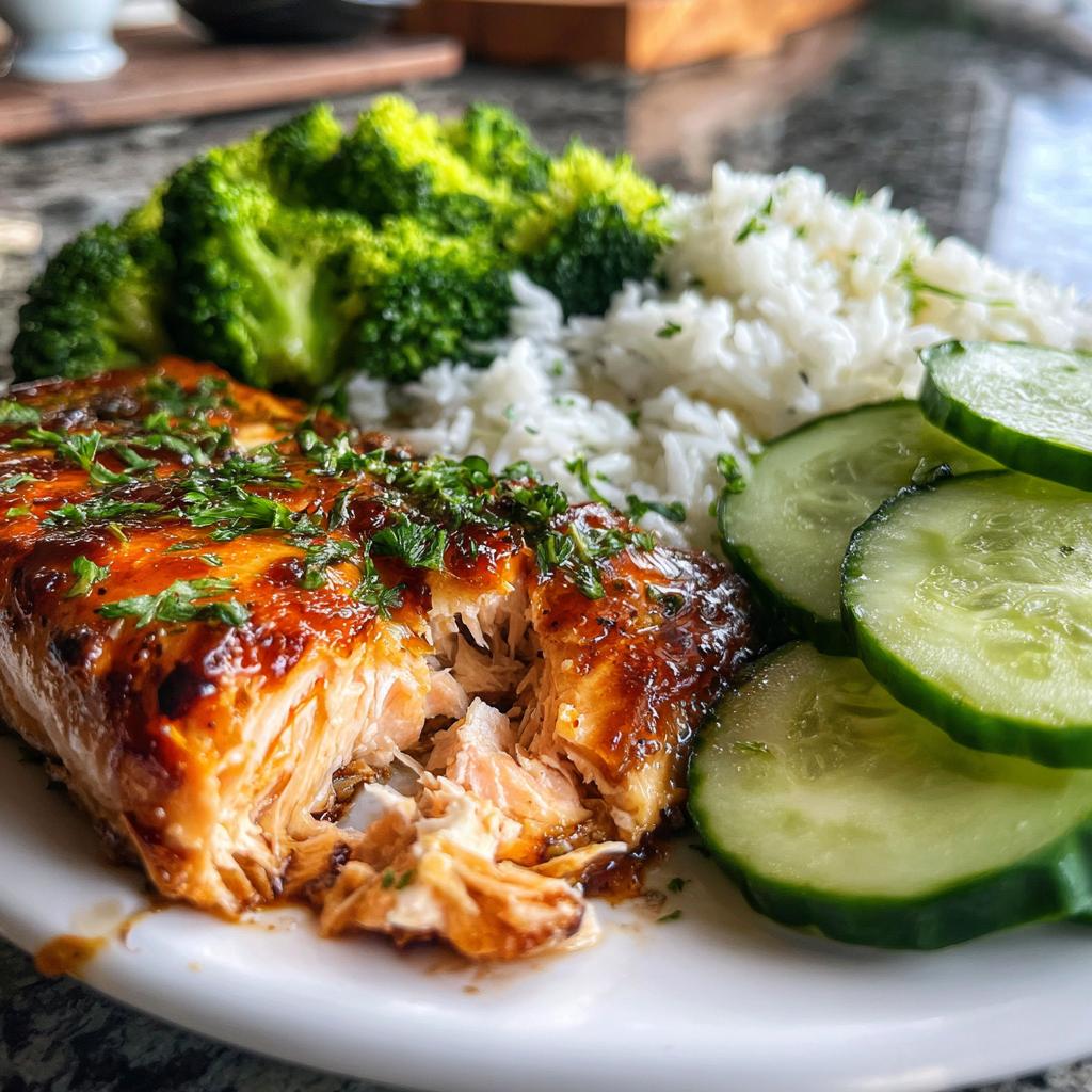 20-Minute Salmon Broccoli Rice Cucumber Plate Magic  (Note: Character count is exactly 56)