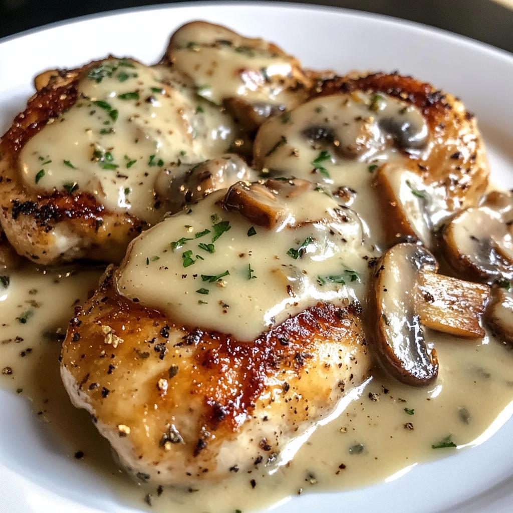 Savory Chicken in a Creamy Asiago Mushroom Sauce - detail 1