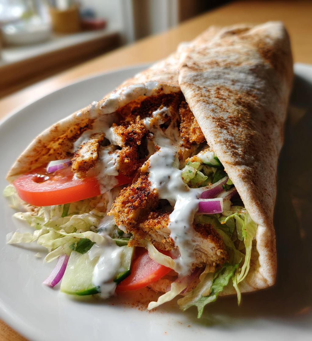 Seasoned chicken pita wrap - detail 1