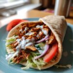 Seasoned chicken pita wrap