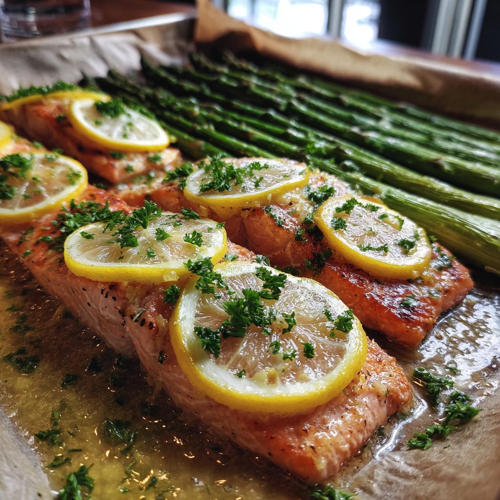 15-Minute Sheet Pan Lemon Garlic Butter Salmon Perfection