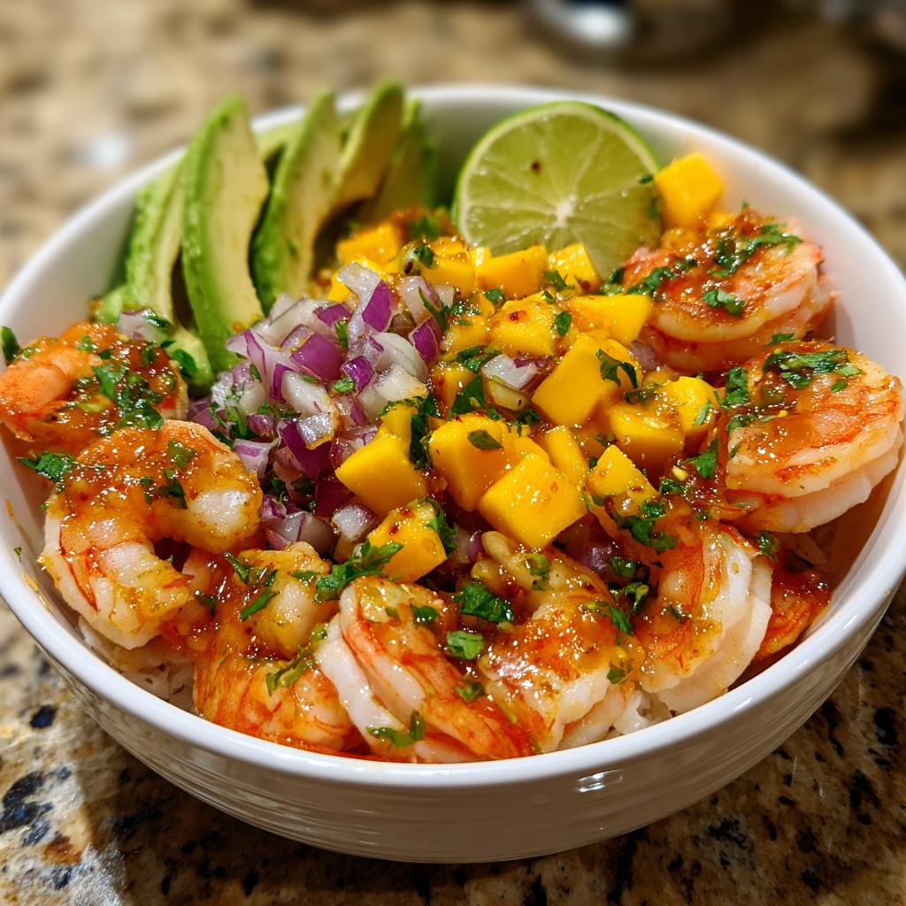 20-Minute Shrimp Avocado Bowls with Mango Salsa Bliss