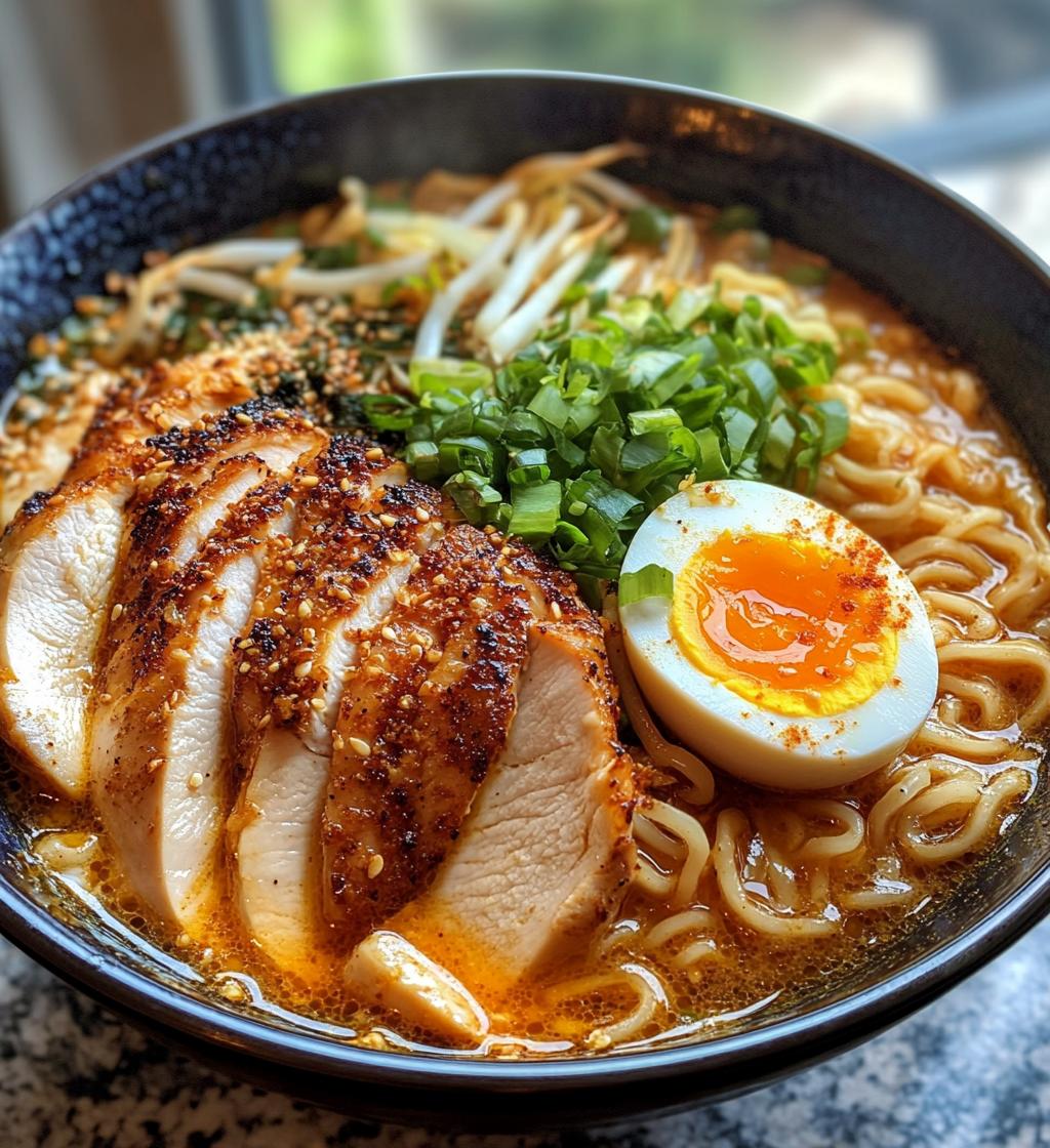 Spicy Chicken Ramen Bowl with Creamy Sauce - detail 1
