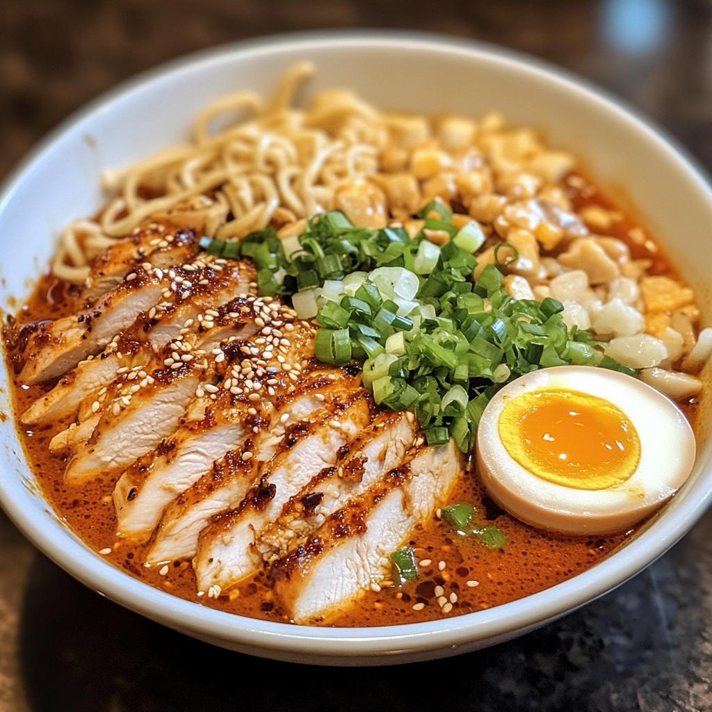 Spicy Chicken Ramen Bowl with Creamy Sauce