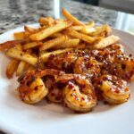 Spicy Honey Garlic Shrimp with Crispy Fries