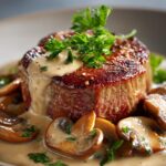 Steak Diane with Mushroom Cream Sauce