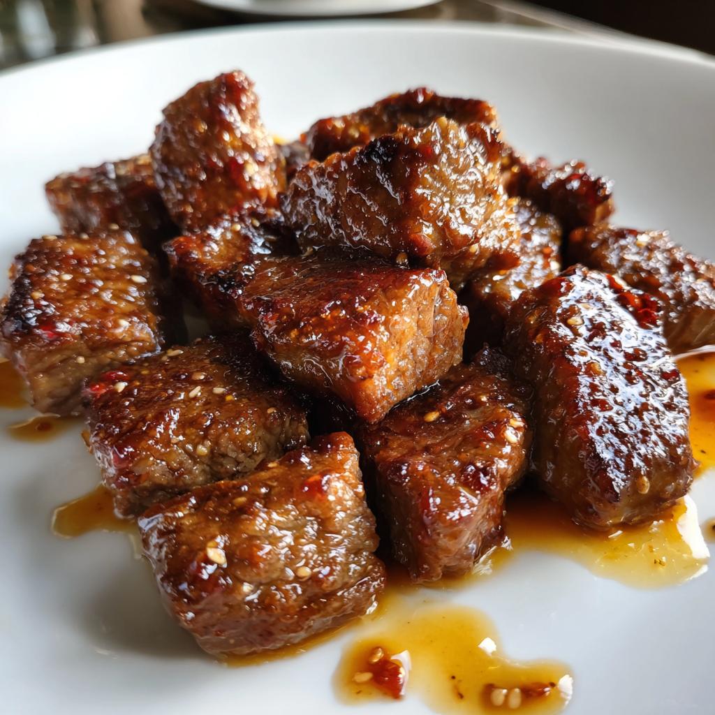 Sweet and Sticky Steak Bites