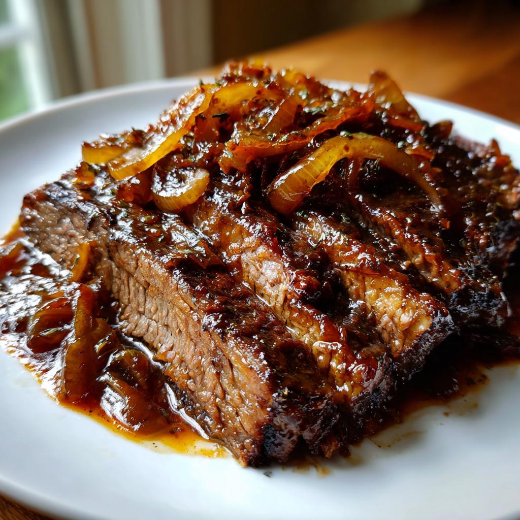 Tender Beef Brisket in Aromatic Balsamic Onion Sauce - detail 1