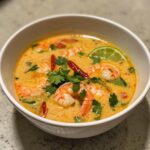 Aromatic Thai Coconut Shrimp Soup with Lime Leaves