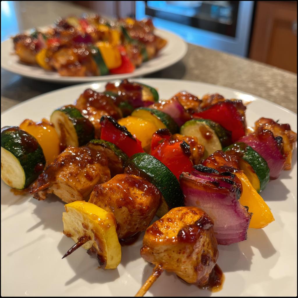 BBQ Chicken Skewers with Vegetables