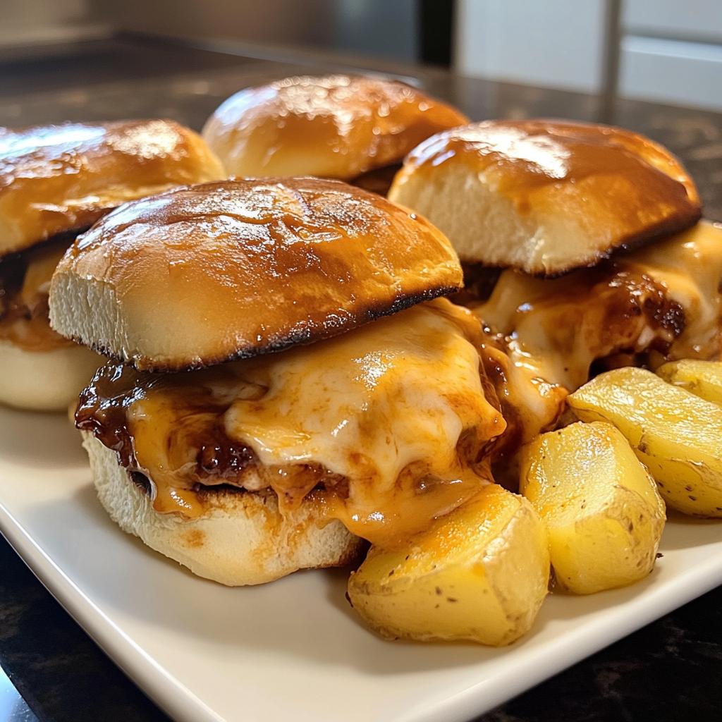 BBQ Chicken Sliders with Cheesy Potato Bites