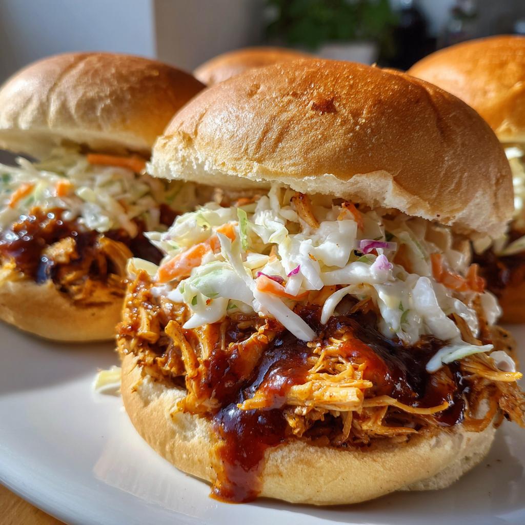 BBQ Pulled Chicken Sliders with Coleslaw – Perfect Party Food