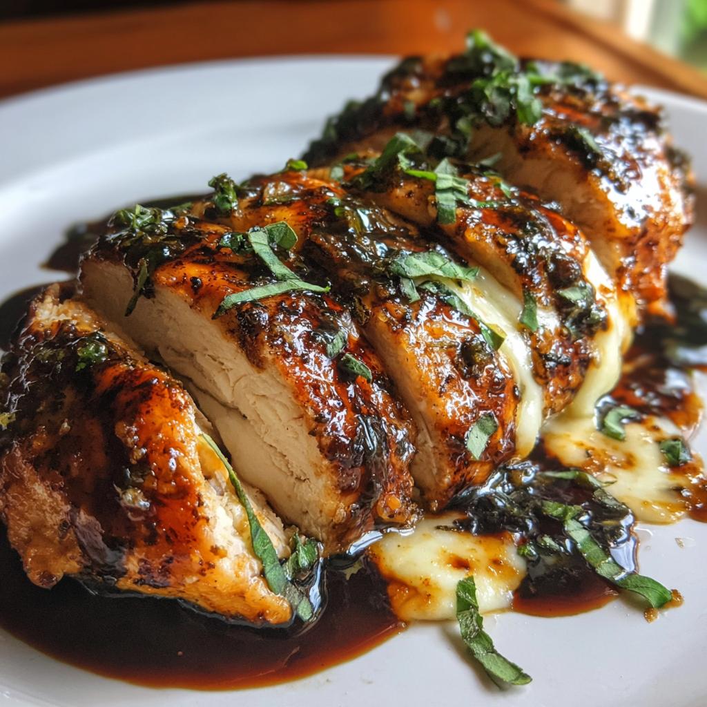 Balsamic Baked Chicken Breast with Mozzarella Cheese