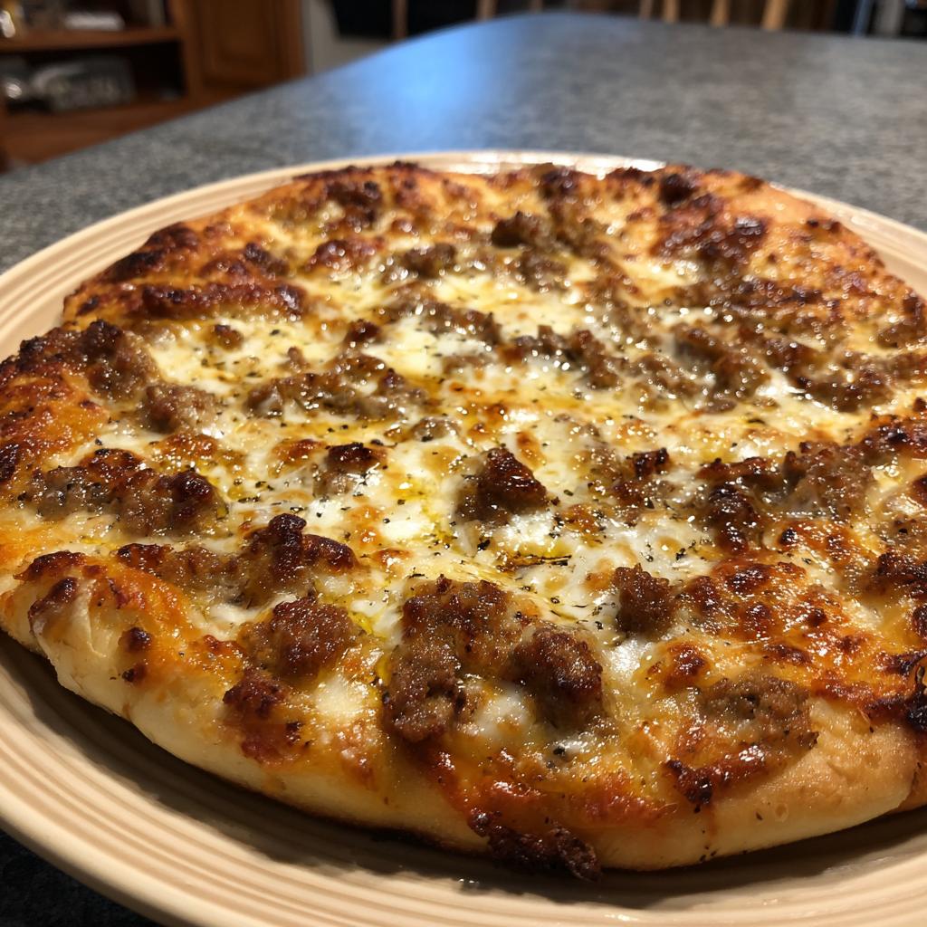 Beef Pizza with Mozzarella - detail 1