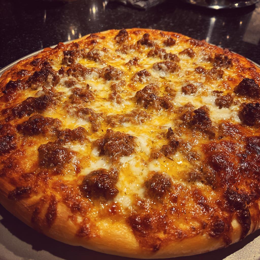 Beef Pizza with Mozzarella