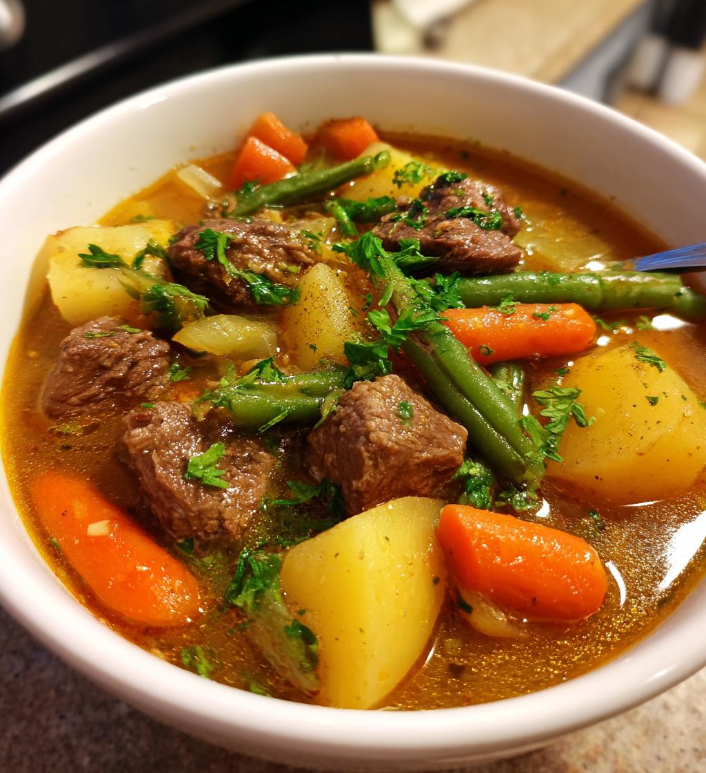 Beef and Vegetable Soup - detail 1