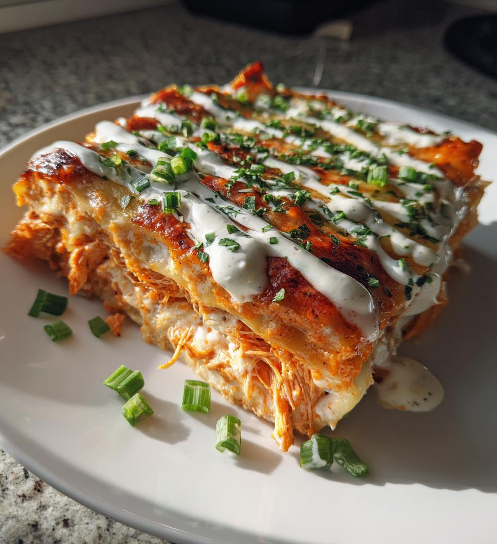 Buffalo Chicken Lasagna with a Ranch Twist
