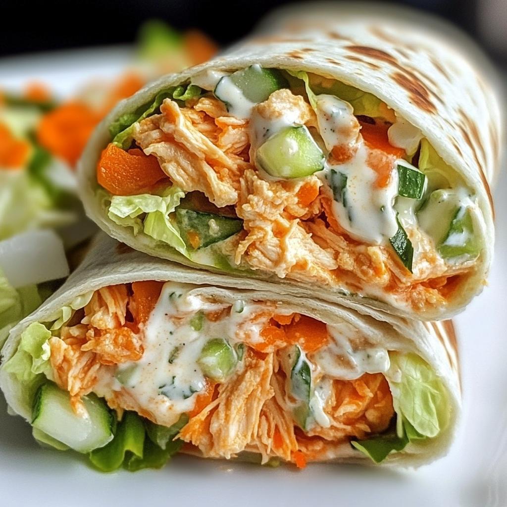 Buffalo Chicken Wraps with Ranch Dressing