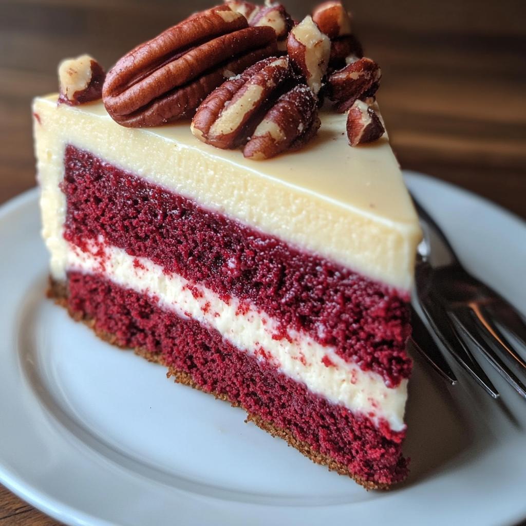 Butter Pecan Red Velvet Cheesecake