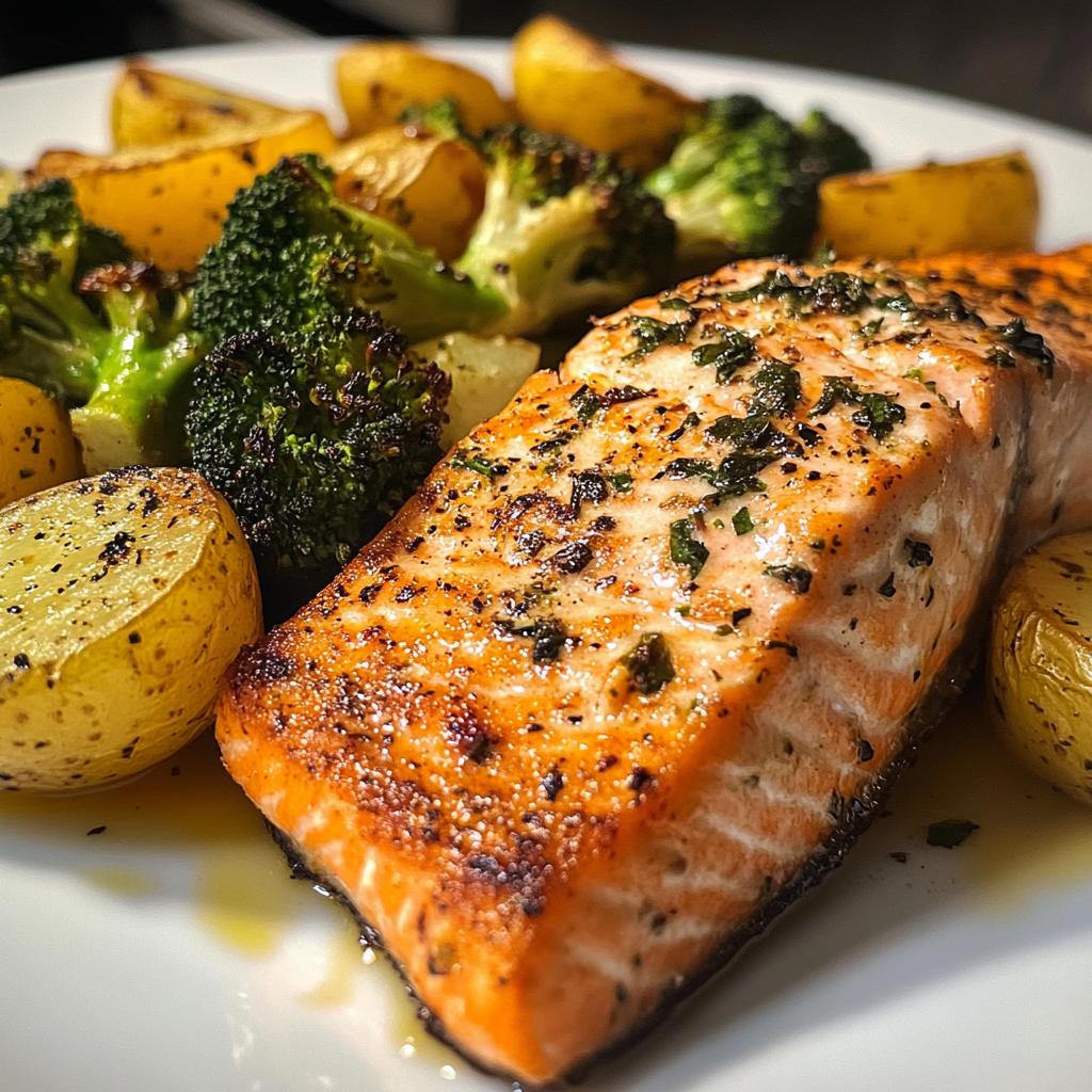 Buttery Salmon with Crispy Potatoes and Broccoli - detail 1